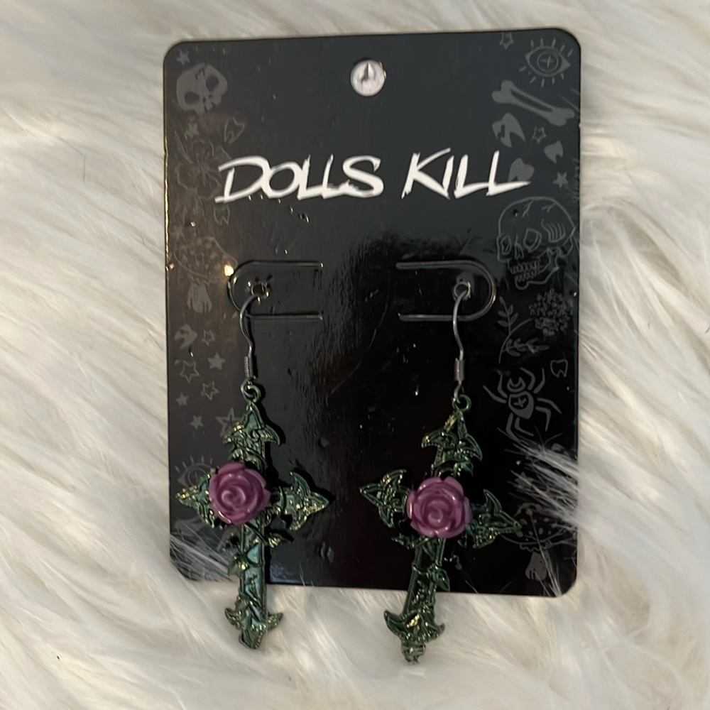 NWOT  Being  Devine Cross Drop Earrings